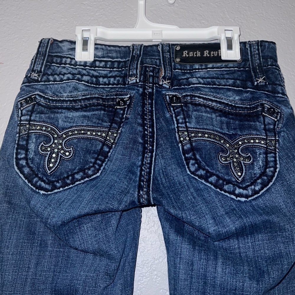 Rock Revival Women Amy Skinny Jeans Crystal Rhinestone Embellished Size 26